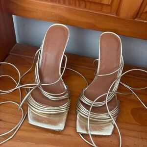 Elegant Gold Strappy Heels